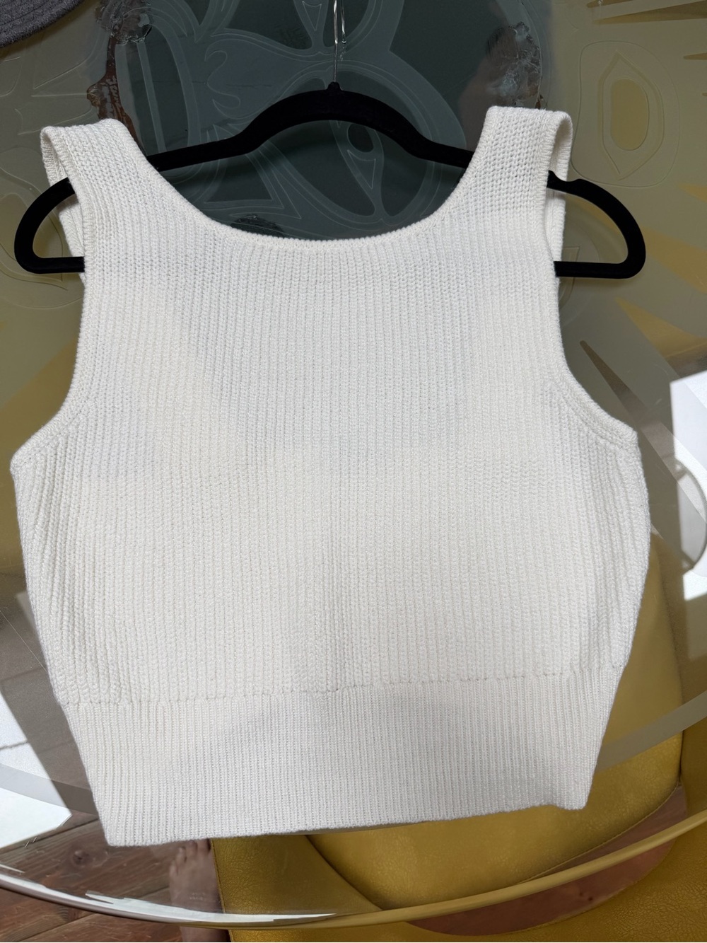 Dynamite White Ribbed Crop Tank